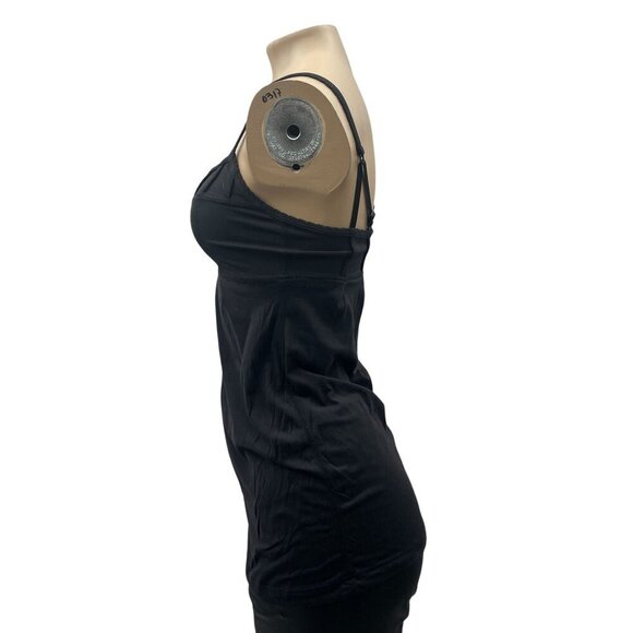 Lululemon Debut Tank Cami Top Pleated Shelf Bra Adjustable Strap Black Women 4‎ - Picture 7 of 10